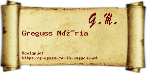 Greguss Mária névjegykártya