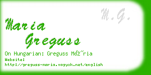maria greguss business card